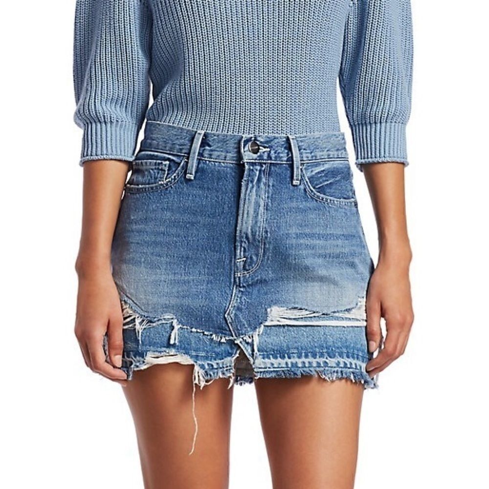 NWT Frame Le Mini Skirt Denim Alameda